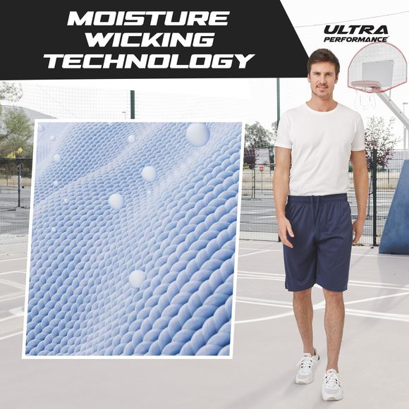 NEW Ultra Performance Mens 5 Pack Athletic Running Shorts, Basketball Gym Workou - Picture 4 of 4